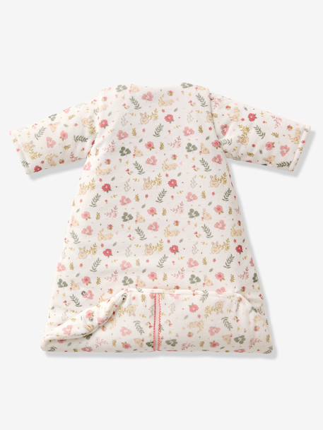 Baby sleeping bag with detachable long sleeves, ENCHANTED RABBIT printed white 