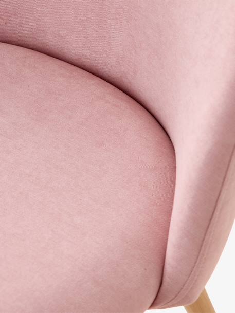 Child's chair in mottled fabric green+rose 