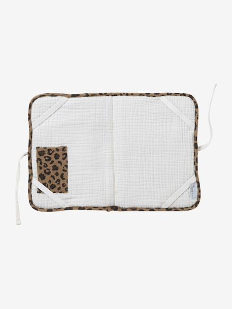 Customisable ENVIE DE FRAISE leopard cotton muslin health record cover beige 