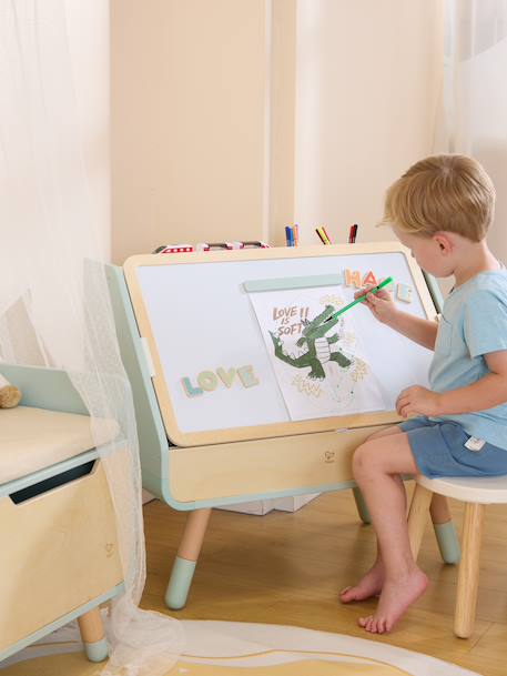 2-in-1 Bookcase Blackboard for Children, HAPE blue 