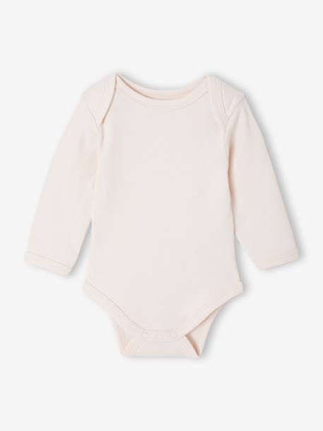 Pack of 5 Bodysuits with Cut-Away Shoulders for Newborns ecru 