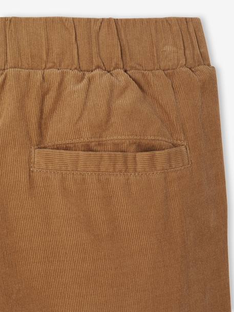 Corduroy Trousers with Adjustable Elasticated Waist for Boys pecan nut 