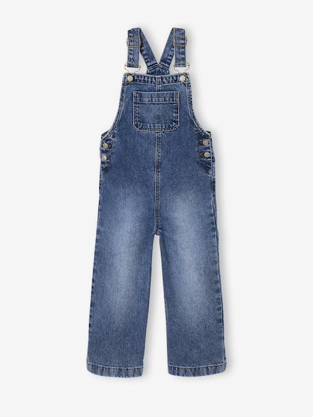 Wide-Leg Denim Dungarees for Girls black denim+denim grey+medium blue+stone 