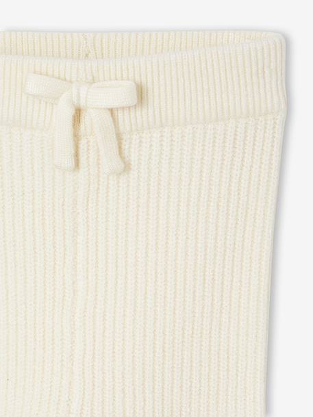 Set of 4 Plain Knit Items for Newborns: Cardigan + Trousers + Booties + Bodysuit ecru 