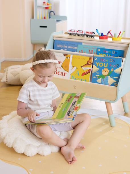 2-in-1 Bookcase Blackboard for Children, HAPE blue 