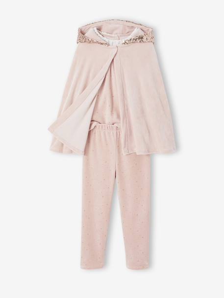 Pyjamas with Sequinned Cape for Girls rosy 