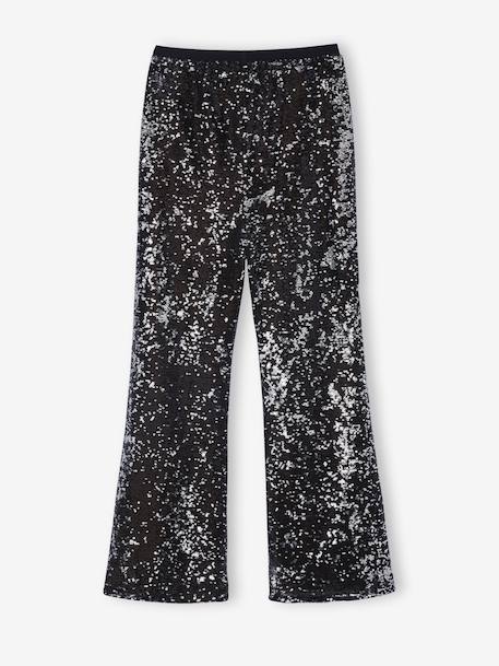 Girls' sequin trousers silver 