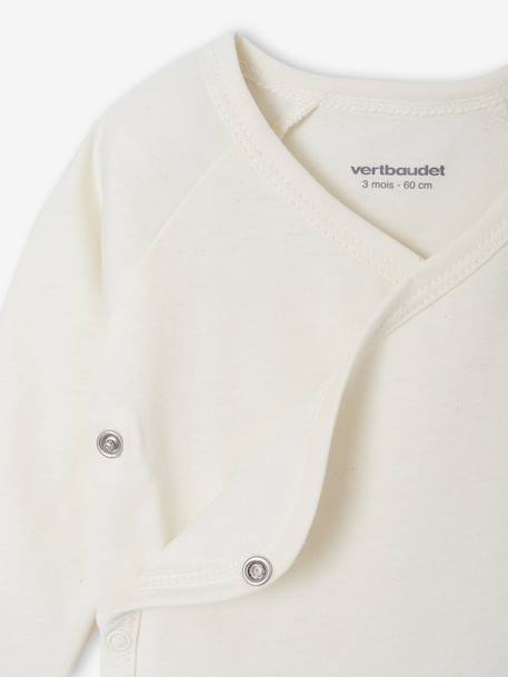Set of 4 Plain Knit Items for Newborns: Cardigan + Trousers + Booties + Bodysuit ecru 
