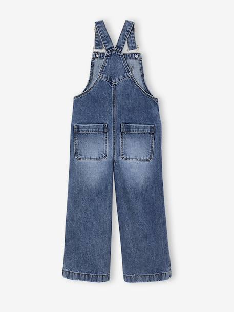 Wide-Leg Denim Dungarees for Girls black denim+denim grey+medium blue+stone 