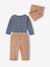 3-Piece Set for Newborns: Bodysuit + Trousers + Scarf camel 