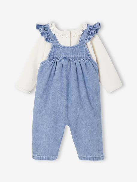 2-Piece Set for Newborns: Denim Dungarees + Bodysuit stone 