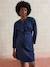 Fleece Sweatshirt Dress for Maternity navy blue 