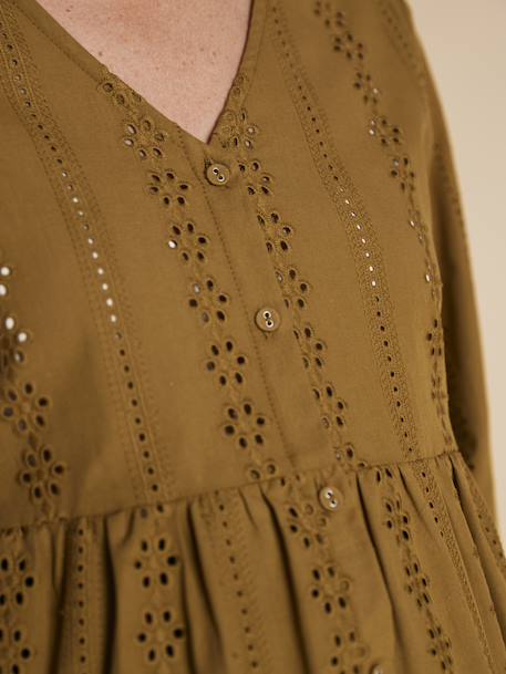 Broderie Anglaise Blouse for Maternity & Nursing, ENVIE DE FRAISE black+olive 