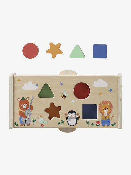2-in-1 Shape Sorter in FSC® Wood, THE HAPPY ANIMALS yellow 