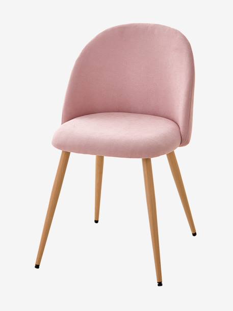 Child's chair in mottled fabric green+rose 