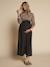 Long Skirt with Zebra Print, for Maternity, ENVIE DE FRAISE chocolate 