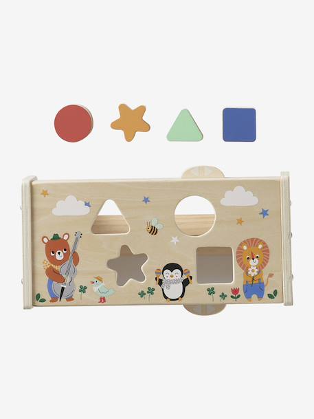 2-in-1 Shape Sorter in FSC® Wood, THE HAPPY ANIMALS yellow 