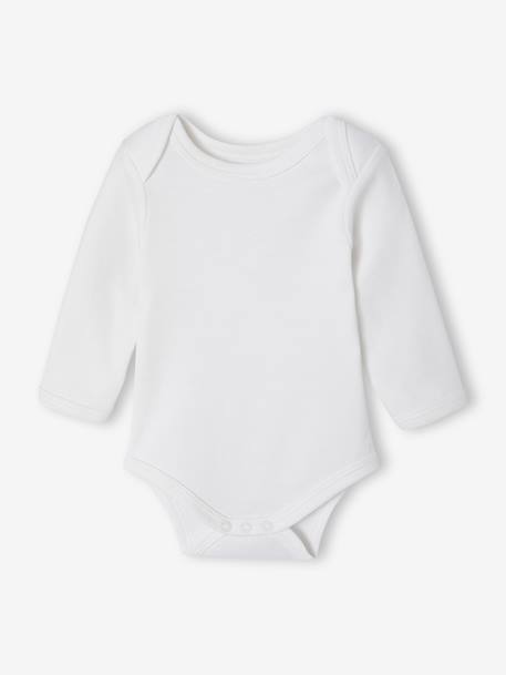 Pack of 5 Bodysuits with Cut-Away Shoulders for Newborns ecru 