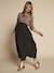 Long Skirt with Zebra Print, for Maternity, ENVIE DE FRAISE chocolate 