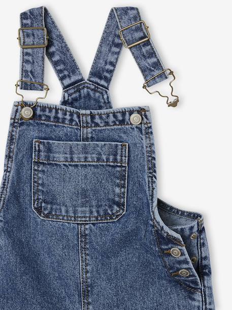 Wide-Leg Denim Dungarees for Girls black denim+denim grey+medium blue+stone 