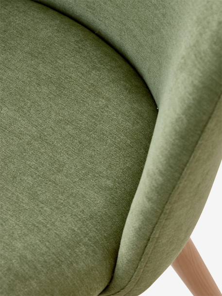 Child's chair in mottled fabric green+rose 