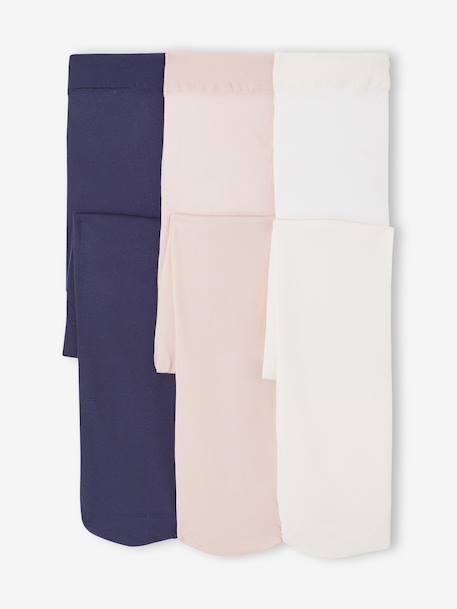 Pack of 3 Pairs of Polyamide Tights for Girls rosy 