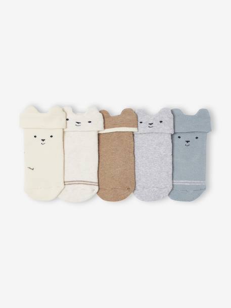 Pack of 5 Briefs in Towelling for Newborns beige 