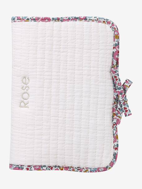 Customisable cotton muslin and ENVIE DE FRAISE Liberty health record cover pale pink 