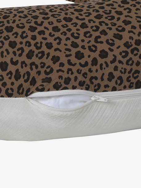 Leopard cotton muslin nursing pillow ENVIE DE FRAISE beige 