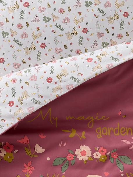 Enchanted Rabbit duvet cover + pillowcase bedding set old rose 