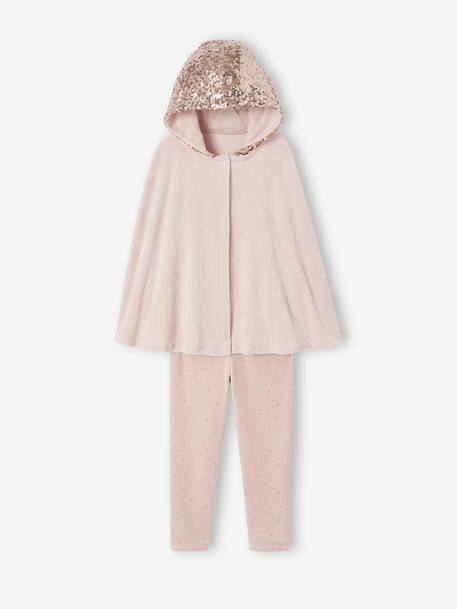 Pyjamas with Sequinned Cape for Girls rosy 