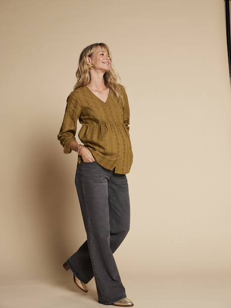 Broderie Anglaise Blouse for Maternity & Nursing, ENVIE DE FRAISE black+olive 