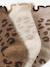 Pack of 3 pairs of leopard print baby girls' socks cinnamon 