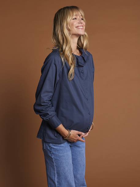 Ruffled Blouse, Maternity & Nursing, ENVIE DE FRAISE night blue 