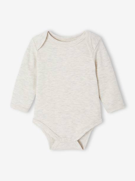 Pack of 5 Bodysuits with Cut-Away Shoulders for Newborns ecru 