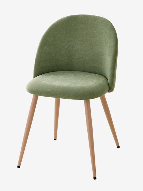 Child's chair in mottled fabric green+rose 