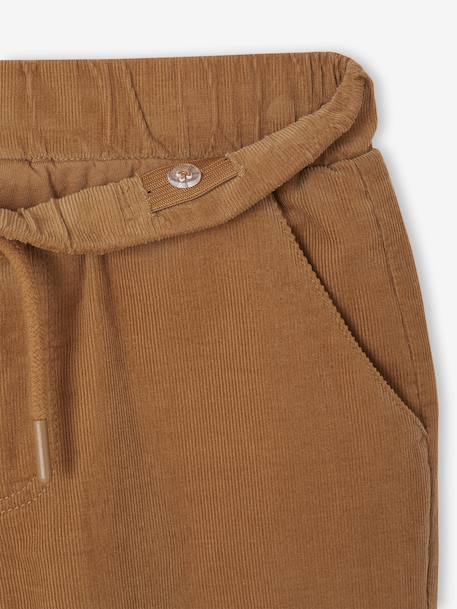 Corduroy Trousers with Adjustable Elasticated Waist for Boys pecan nut 