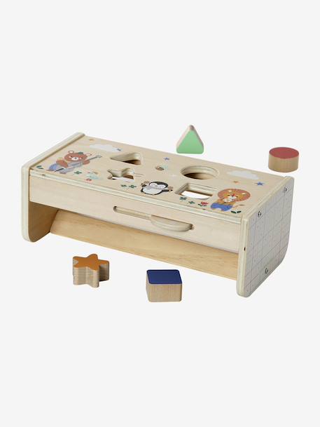2-in-1 Shape Sorter in FSC® Wood, THE HAPPY ANIMALS yellow 
