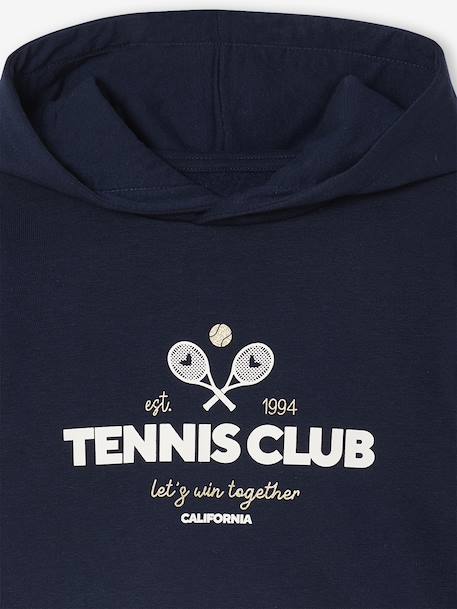 Hooded Sweatshirt & Joggers Sportswear Set for Girls navy blue 