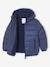 Padded Jacket with Polar Fleece Lined Hood, Reflective Effect & Recycled Fibre Padding for Boys Grey+navy blue 