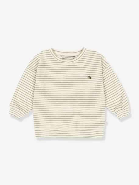 Striped ITTY KONGES SLOJD sweatshirt in towelling. beige 