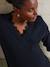 V-neck nursing clothes jumper in moss stitch and lace black 
