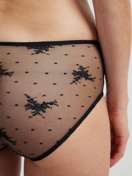 Pack of 3 Maternity Briefs in Embroidered Lace bordeaux red 