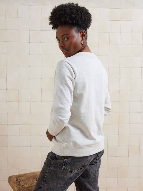'New Edition Baby' nursing sweatshirt marl beige 