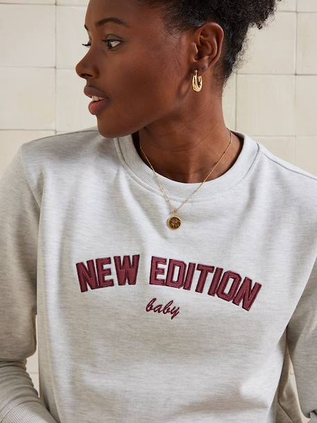 'New Edition Baby' nursing sweatshirt marl beige 