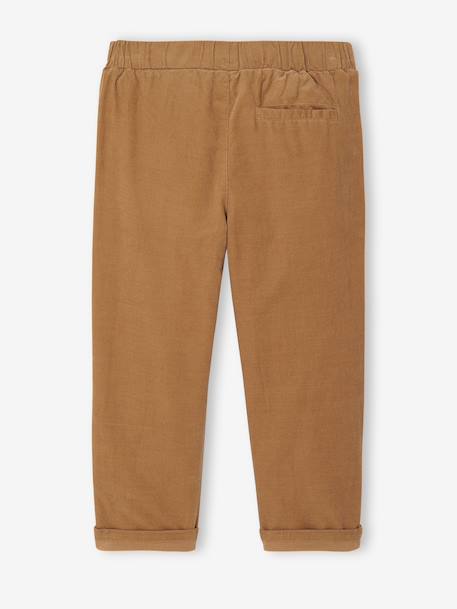 Corduroy Trousers with Adjustable Elasticated Waist for Boys pecan nut 