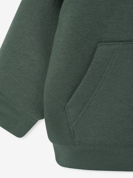 Zipped hooded fleece cardigan for babies fir green 
