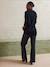 V-neck nursing clothes jumper in moss stitch and lace black 