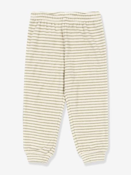 Striped Wide-Leg Trousers in Towelling, KONGES SLOJD beige 
