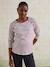 Striped nursing clothes t-shirt in organic cotton* bordeaux red 